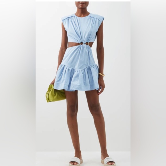 aje solstice cut out ring flip mini dress Aje Solstice Cut Out Ring Flip Mini - Powder Blue
